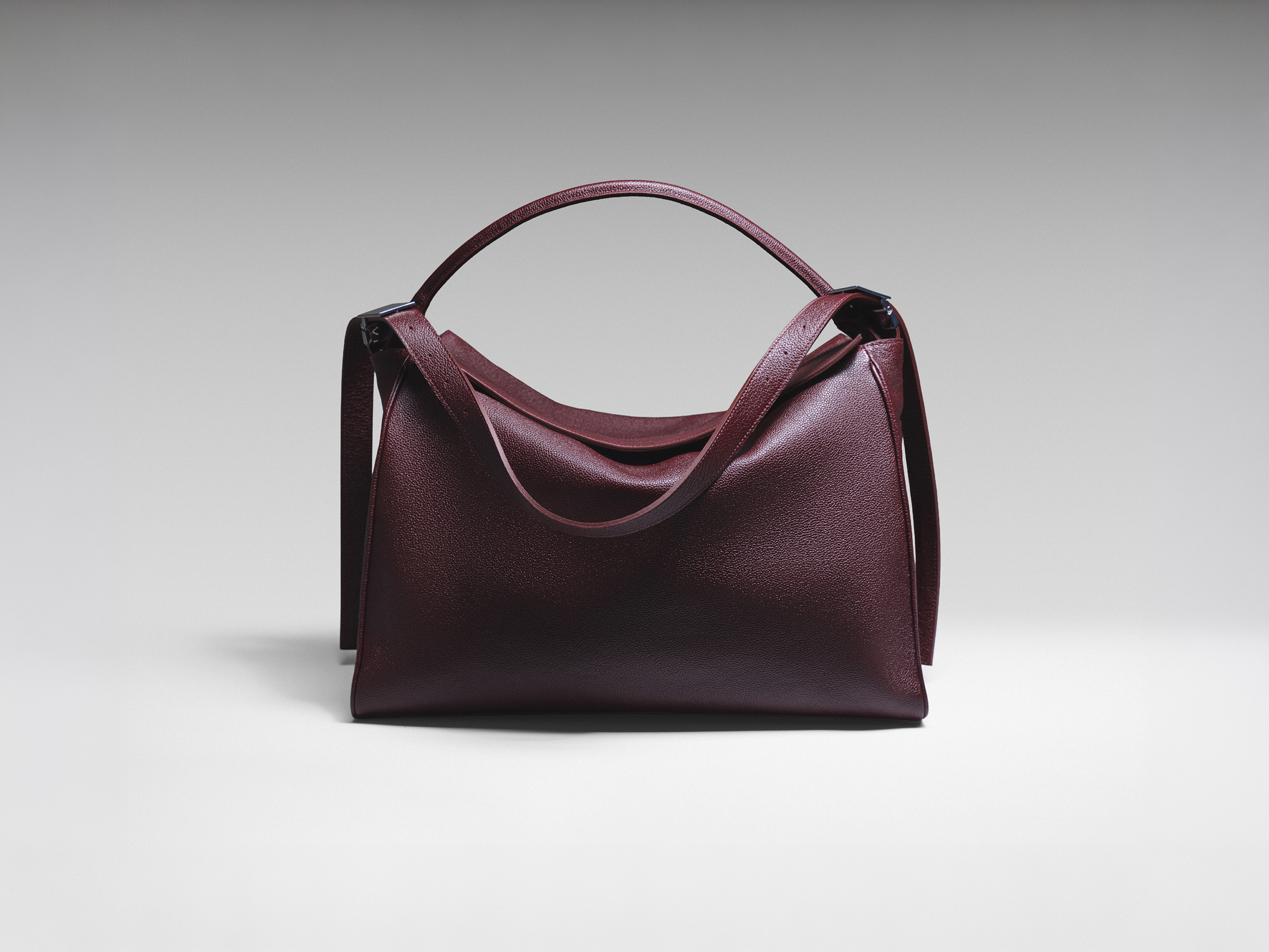 Large Leather Tote Bag - Burgundy